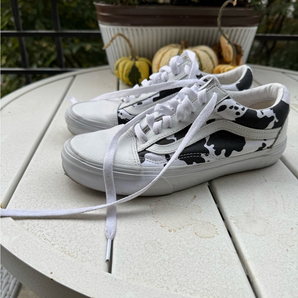 Customs Old Skool Cow Print Leather Vans - Picture 5 of 9
